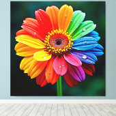 Regenbogen-Blüten-Kunst Leinwanddruck (Insitu (Holzboden))