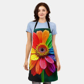Regenbogen-Blüten-Kunst Schürze (Getragen)