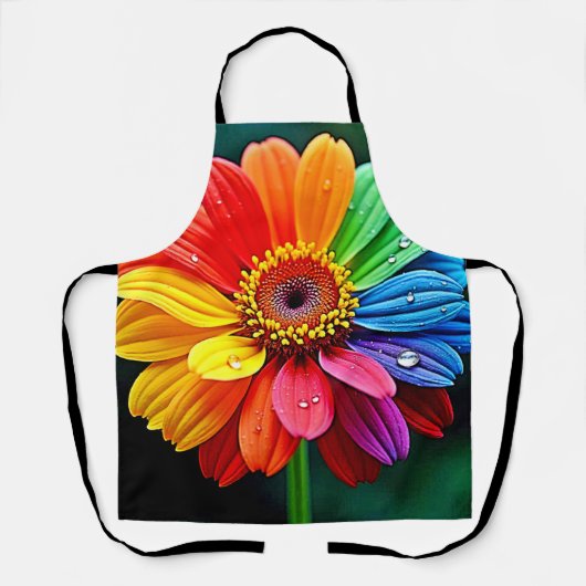 Regenbogen-Blüten-Kunst Schürze (Vorderseite)