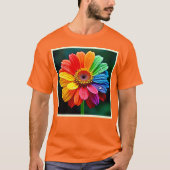 Regenbogen-Blüten-Kunst T-Shirt (Vorderseite)