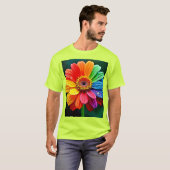 Regenbogen-Blüten-Kunst T-Shirt (Vorne ganz)