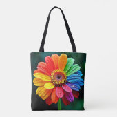 Regenbogen-Blüten-Kunst Tasche (Rückseite)
