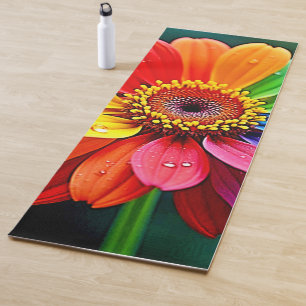 Regenbogen-Blüten-Kunst Yogamatte