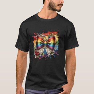 Regenbogen-Bogen-Pinselstriche und Spritzer Grafik T-Shirt