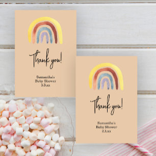 Regenbogen-Boho-Babyparty  Dankeskarte