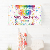 Regenbogen-Boho-Lehrer-Willkommensschild für die K Banner (Insitu)