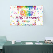 Regenbogen-Boho-Lehrer-Willkommensschild für die K Banner (Messeveranstaltung)
