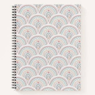 Regenbogen Boho Pastell Liniiert Notizblock