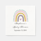 Regenbogen, Boho, rosa, Aquamarin, Herz, Babydusch Serviette (Vorderseite)