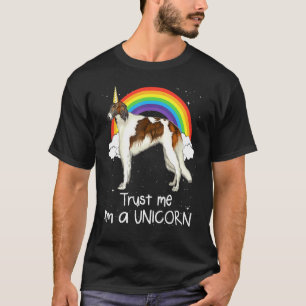 Regenbogen Borzoi Trau Mir Ich Bin Ein Einhorn Hun T-Shirt
