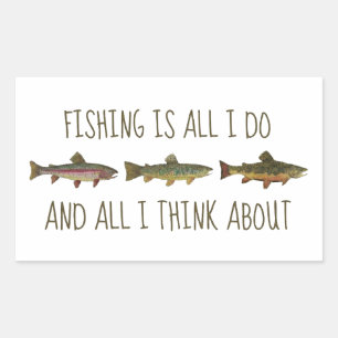 Regenbogen-Braune-Bachforellen-Angelzitat Rechteckiger Aufkleber