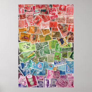 Regenbogen-Briefmarken Poster