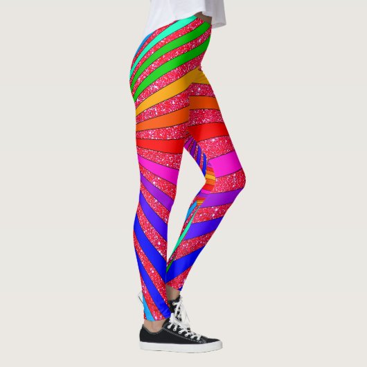 Regenbogen Brights Pop-Kunst-Trendy funkelnd Spaß Leggings (Rechts)