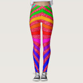 Regenbogen Brights Pop-Kunst-Trendy funkelnd Spaß Leggings (Vorderseite)