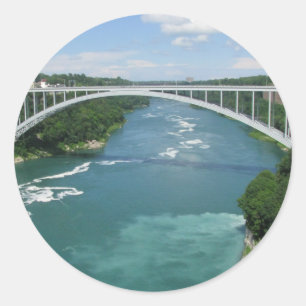 Regenbogen-Brücke, Niagara Falls Runder Aufkleber