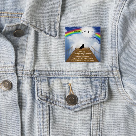 Regenbogen-Brücken-Erinnerungsgedicht für Button (Beispiel)