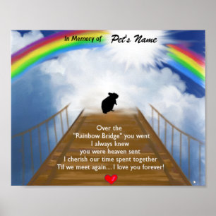 Regenbogen-Brücken-Erinnerungsgedicht für Hamster Poster