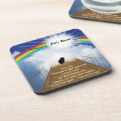 Regenbogen-Brücken-Erinnerungsgedicht für Hamster Untersetzer (Linke Seite)