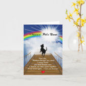 Regenbogen-Brücken-Erinnerungsgedicht für Hunde Karte (Gelbe Blume)