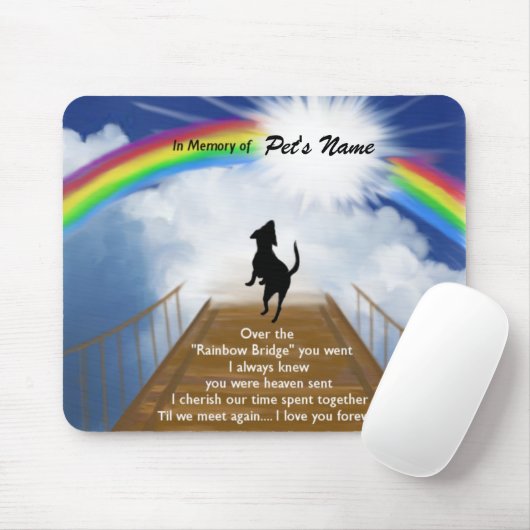 Regenbogen-Brücken-Erinnerungsgedicht für Hunde Mousepad (Mit Mouse)