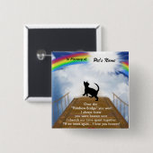 Regenbogen-Brücken-Erinnerungsgedicht für Katzen Button (Vorne & Hinten)