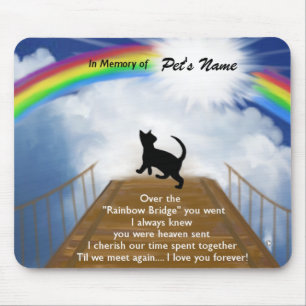 Regenbogen-Brücken-Erinnerungsgedicht für Katzen Mousepad