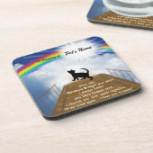 Regenbogen-Brücken-Erinnerungsgedicht für Katzen Untersetzer (Linke Seite)