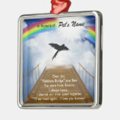 Regenbogen-Brücken-Erinnerungsgedicht für Vögel Silbernes Ornament (Links)