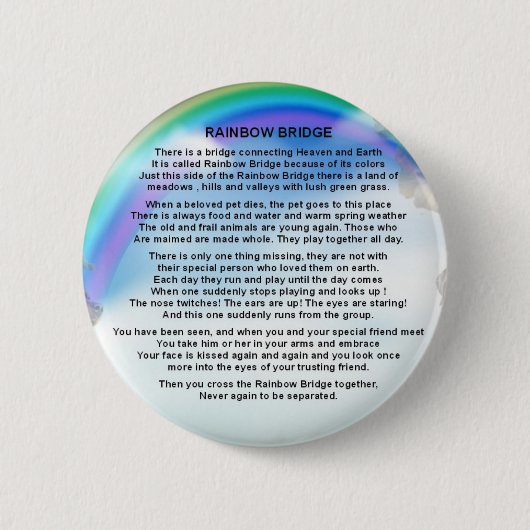 Regenbogen-Brücken-Gedicht Button (Vorderseite)