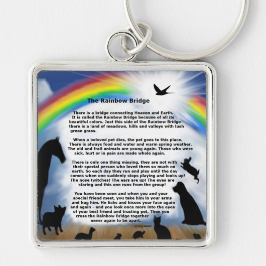 Regenbogen-Brücken-Gedicht Schlüsselanhänger (Vorne)