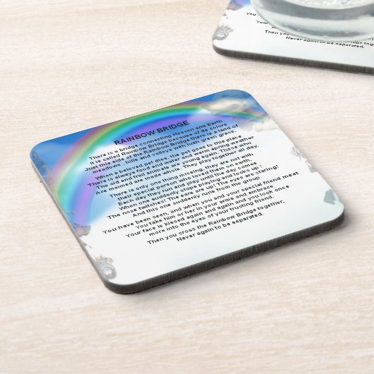 Regenbogen-Brücken-Gedicht Untersetzer (Linke Seite)