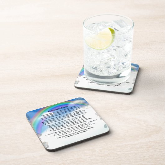 Regenbogen-Brücken-Gedicht Untersetzer (Rechte Seite)