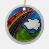 Regenbogen-Brücken-Haustier-Denkmal Keramikornament (Vorne)