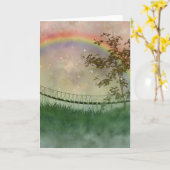 Regenbogen-Brücken-leere Karten-Haustier-Beileid Karte (Gelbe Blume)