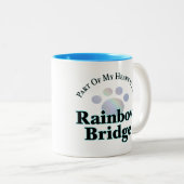 Regenbogen-Brücken-Tatzen-Tasse Zweifarbige Tasse (VorderseiteRechts)