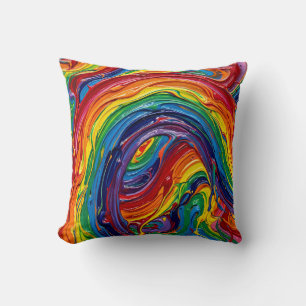 Regenbogen-Brücken-Wurfkissen – Multicolor-Kunst Kissen