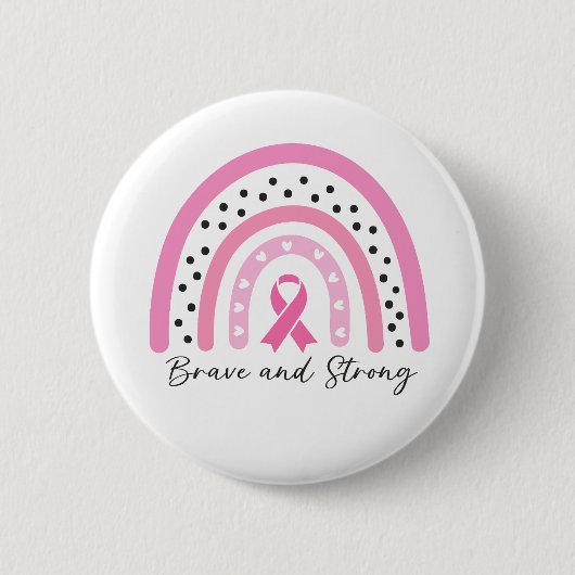 Regenbogen-Brustkrebs-Rosa-Band-Bewusstsein Button (Vorderseite)