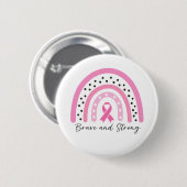 Regenbogen-Brustkrebs-Rosa-Band-Bewusstsein Button (Vorne & Hinten)