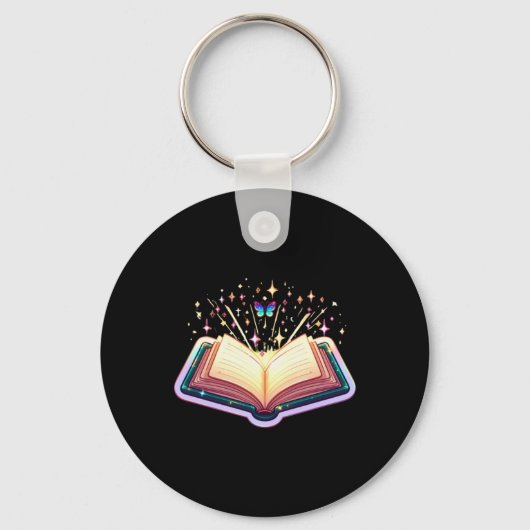 Regenbogen Buch Schlüsselanhänger (Vorderseite)