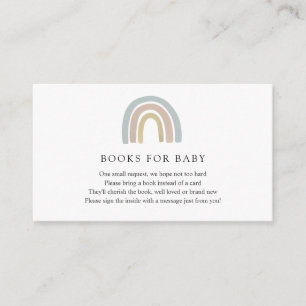Regenbogen-Bücher für Baby-Einlegekarte Begleitkarte