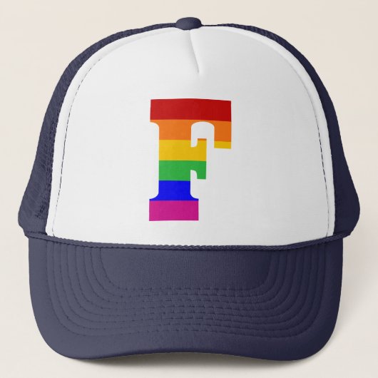 Regenbogen-Buchstabe F Truckerkappe (Vorderseite)