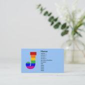 Regenbogen-Buchstabe J Visitenkarte (Stehend Vorderseite)