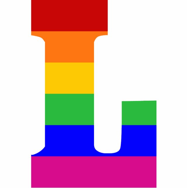 Regenbogen-Buchstabe L Fotoskulptur Ornament (Vorne)