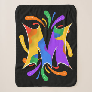 Regenbogen-Buchstabe M Monogramm Abstract Sherpadecke