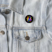 Regenbogen-Buchstabe M-Monogramm abstrakt Button (Beispiel)