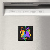 Regenbogen-Buchstabe M-Monogramm abstrakt Magnet (In Situ (Geschirrspüler))