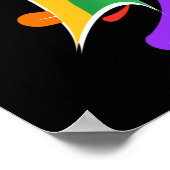 Regenbogen-Buchstabe M-Monogramm abstrakt Poster (Ecke)