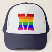 Regenbogen-Buchstabe M Truckerkappe (Vorderseite)