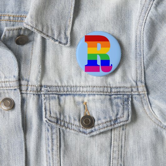 Regenbogen-Buchstabe R Button (Beispiel)