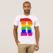 Regenbogen-Buchstabe R T-Shirt (Vorne ganz)
